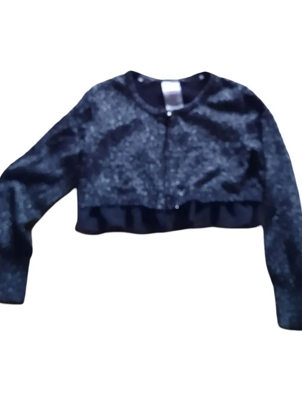 wonder nation Black Sparkle Cropped Bolero